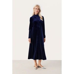 Victor Costa Vintage 80s 90s Velvet Dolman Sleeve Swing Dress Royal Blue sz L-XL